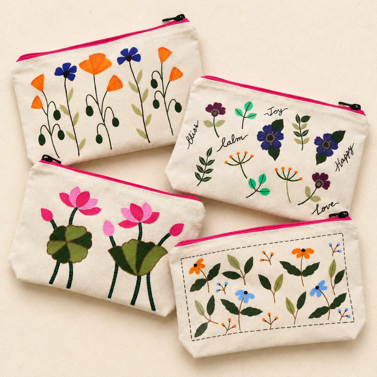 Hand-Painted Pouches