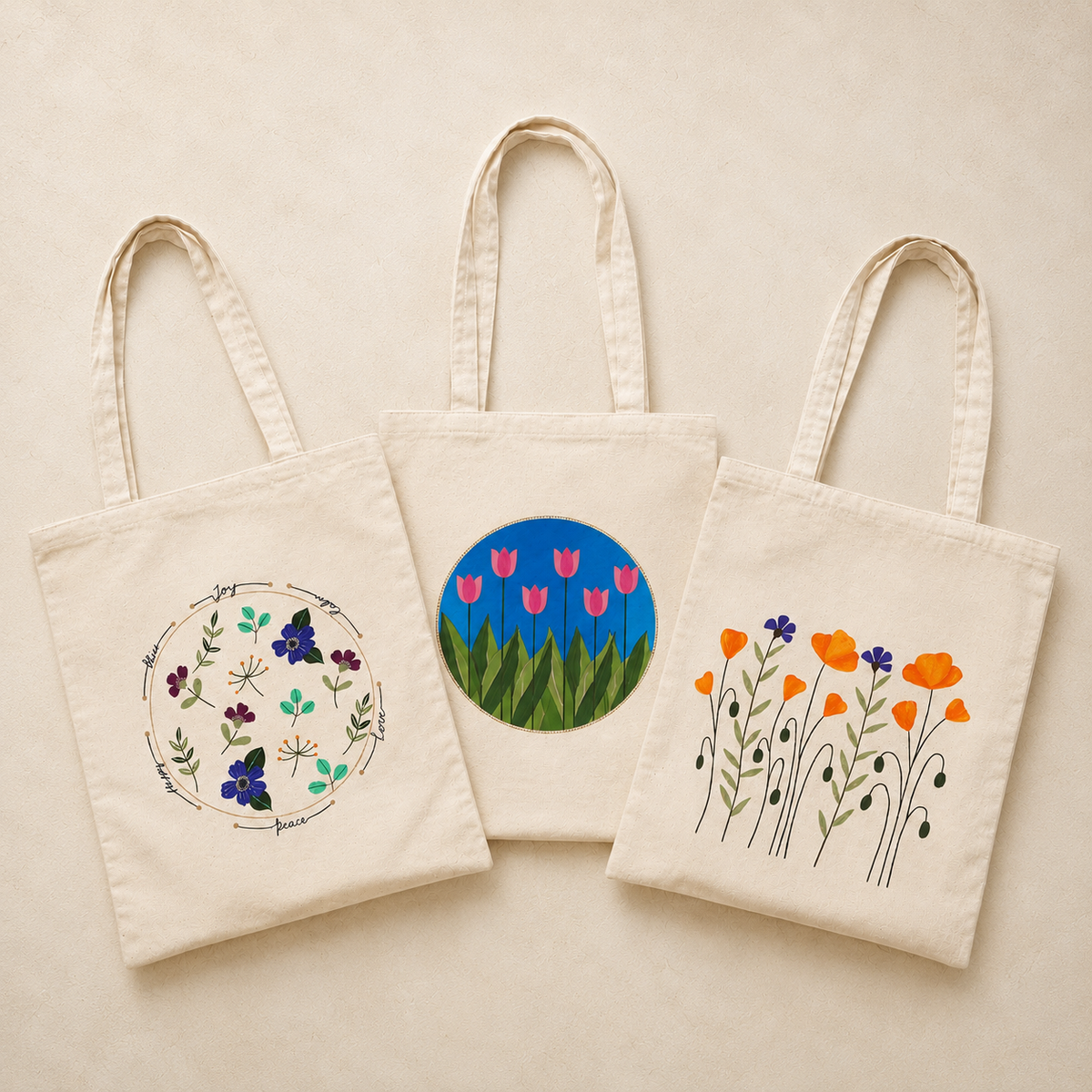 Hand-Painted Tote Bags