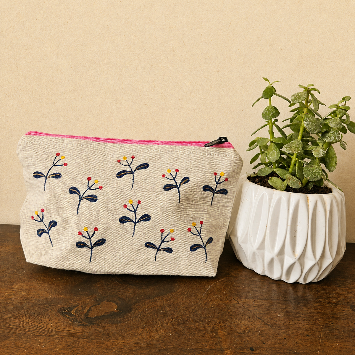 Berry Grove Hand Painted Pouch