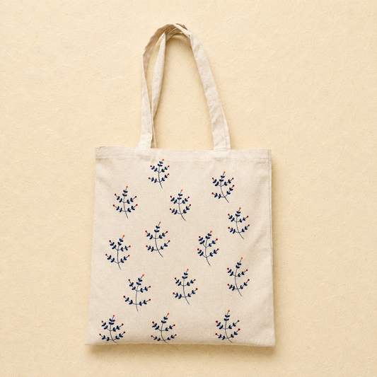 Sprig Symphony Hand Painted Tote Bag