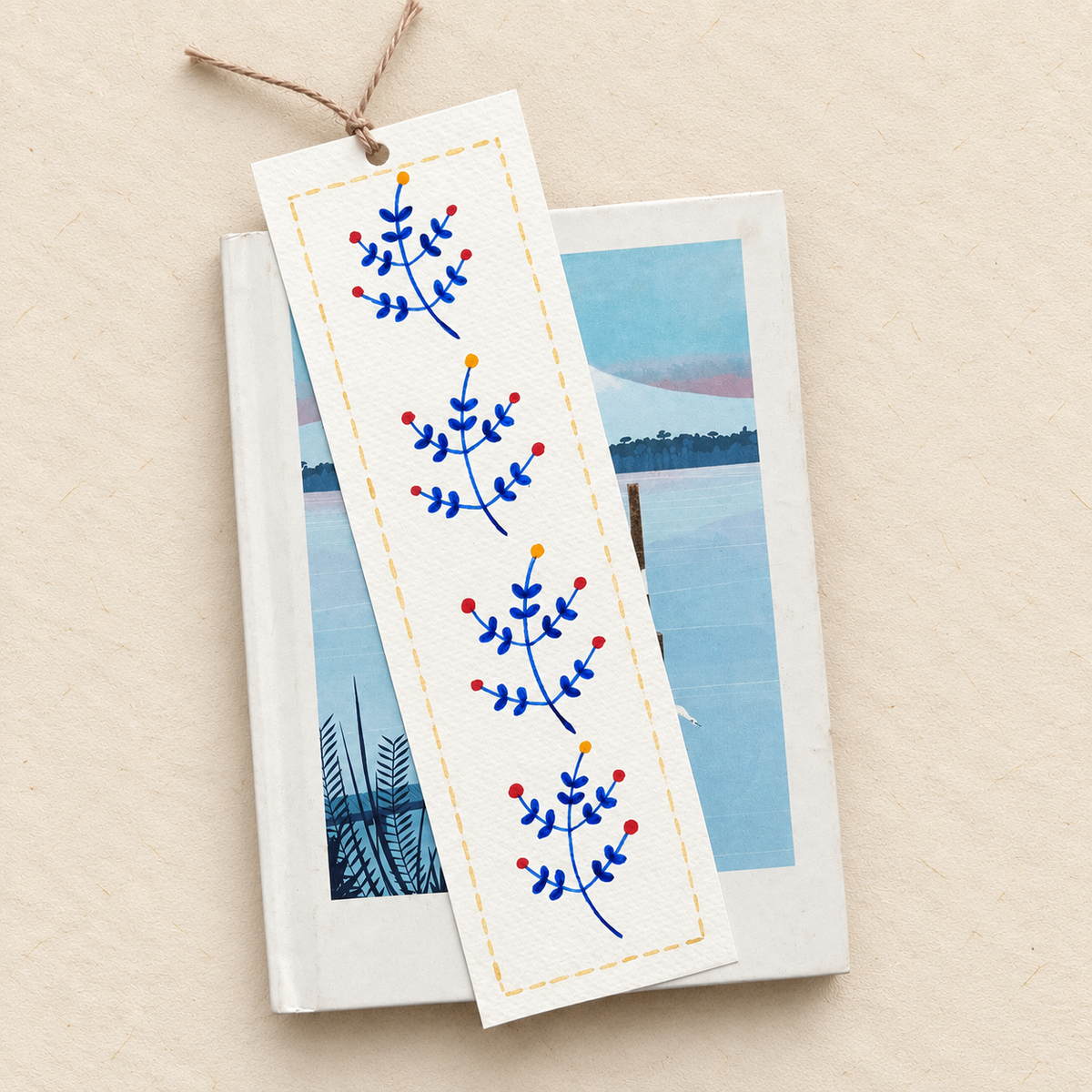 Wild Berry Whispers Hand Painted Pouch and Bookmark set
