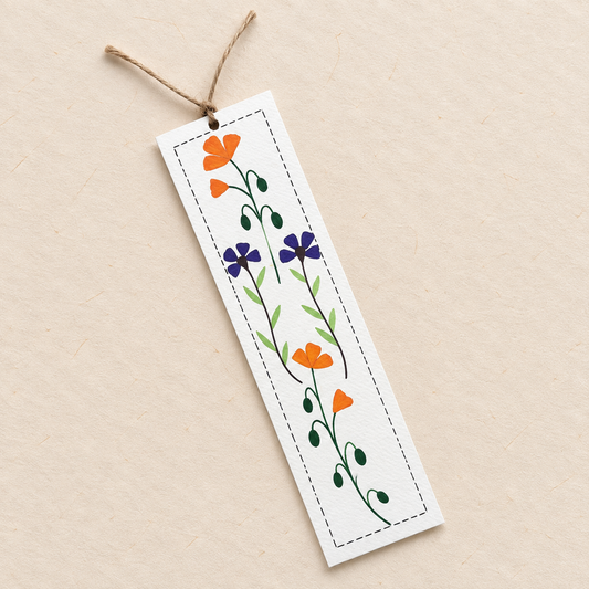 Wild Poppy Garden Hand-Painted Bookmark