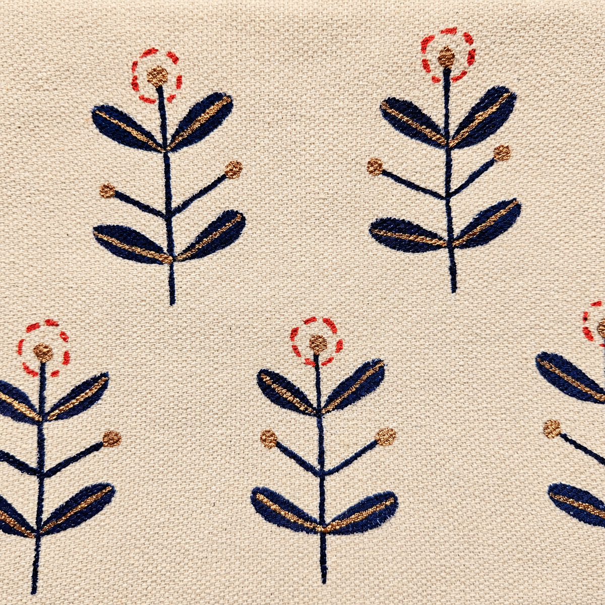 Crimson Bloom Hand Painted Pouch
