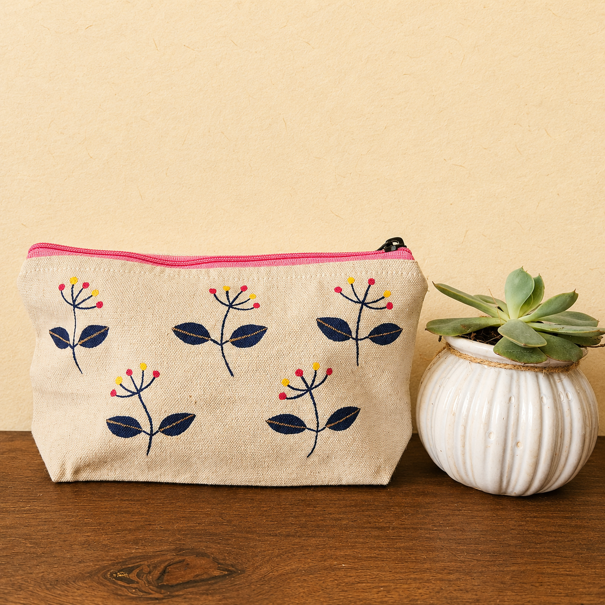 Garden Whisper Hand Painted Pouch