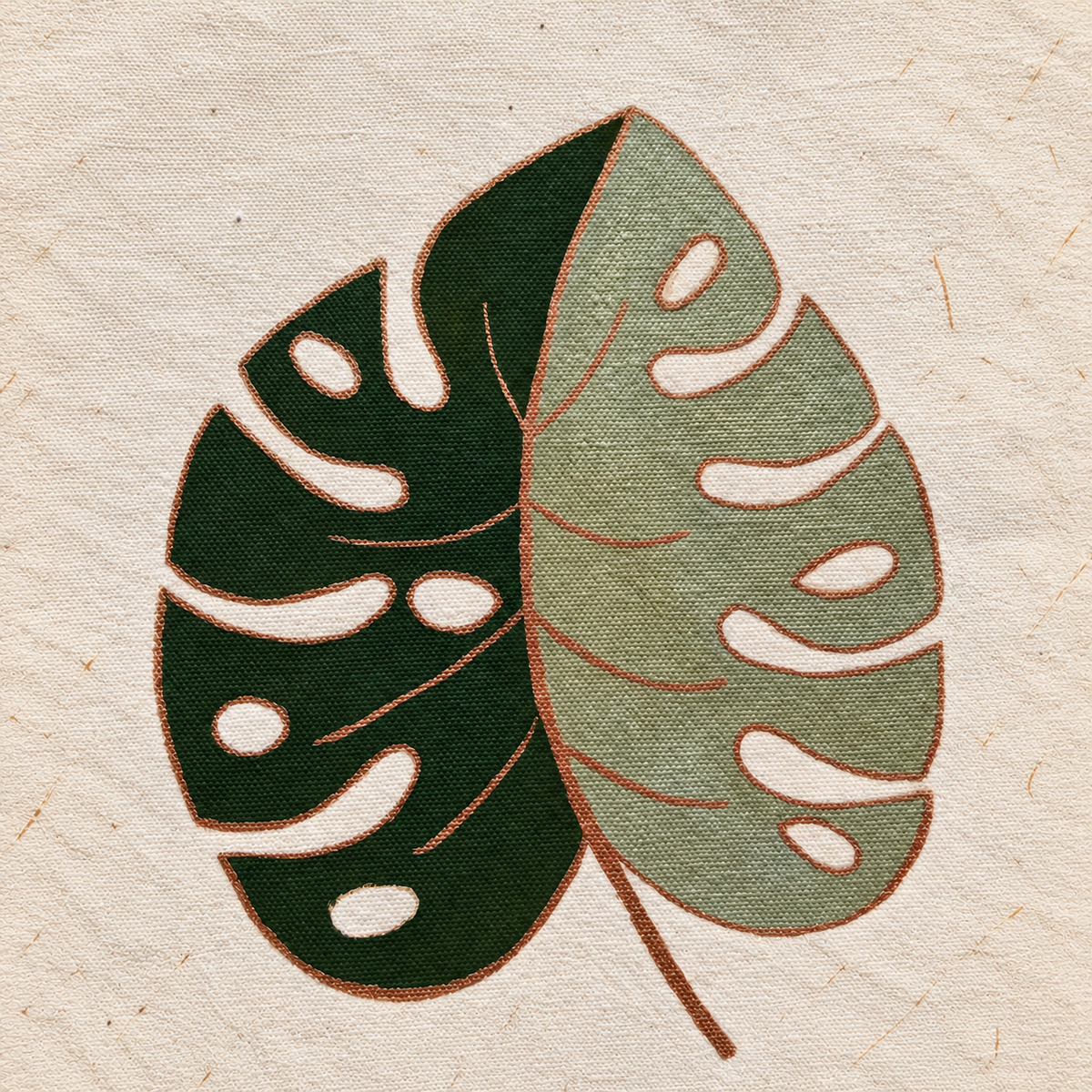 Monstera Muse Hand Painted Tote Bag