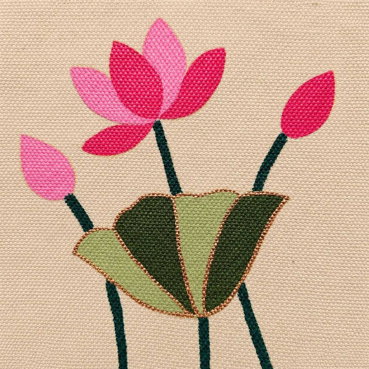 Lotus Bloom Hand Painted Pouch