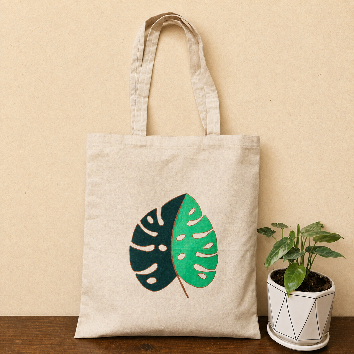 Tropical Whisper Hand Painted Tote