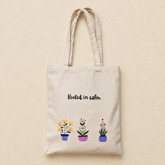 Rooted in Calm Hand painted Tote Bag