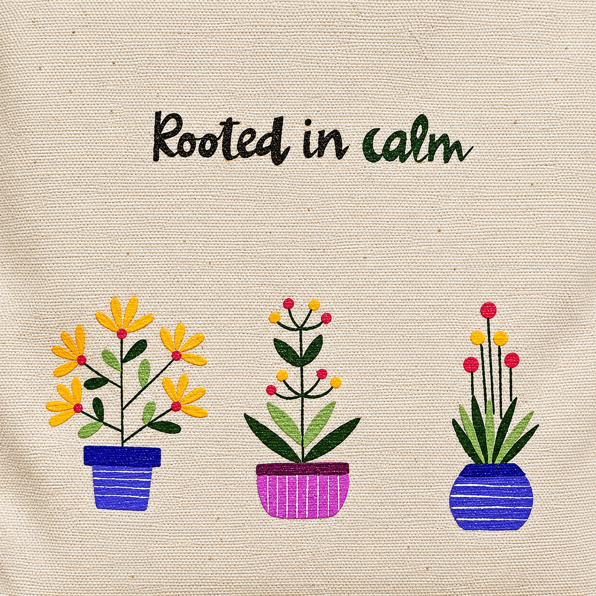 Rooted in Calm Hand painted Tote Bag