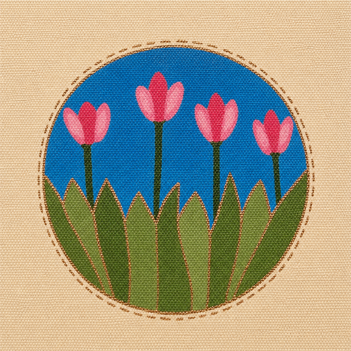 Tulip Meadow Hand Painted Pouch