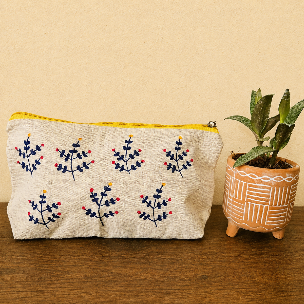 Wild Berry Whispers Hand Painted Pouch