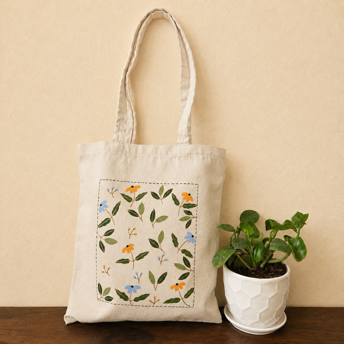 Wildflower Meadow Hand Painted Tote Bag