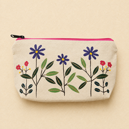 Wildflower Harmony Hand Painted Pouch